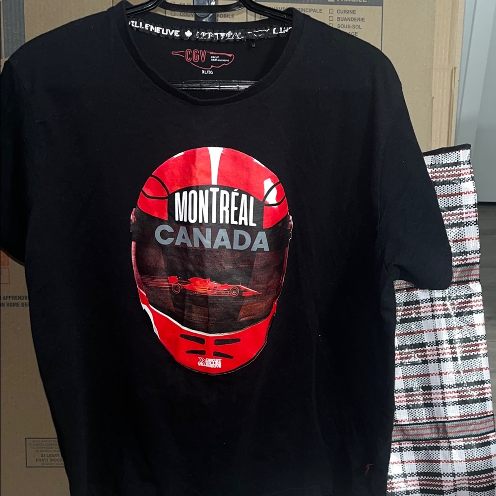 CHANEL Black and Red Montreal Graphic Tee